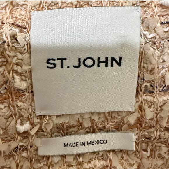 Vintage St. John Tweed Boucle Cream Jacket Blazer Classic Knit Chic Sz 8 Luxury - Picture 6 of 10